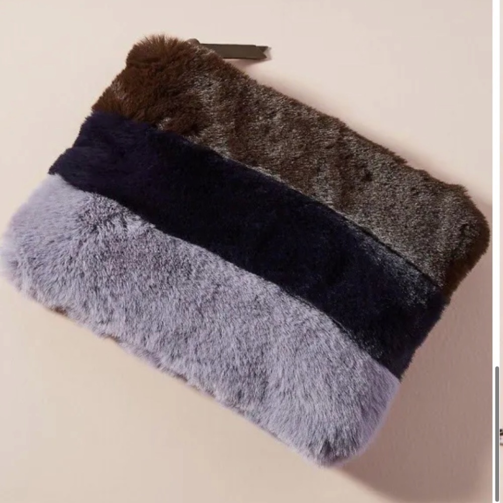 Anthropologie Remi/Reid Crossbody Bag Faux Fur Chain Strap Detachable Clutch
